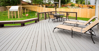 This image shows a newly painted deck.